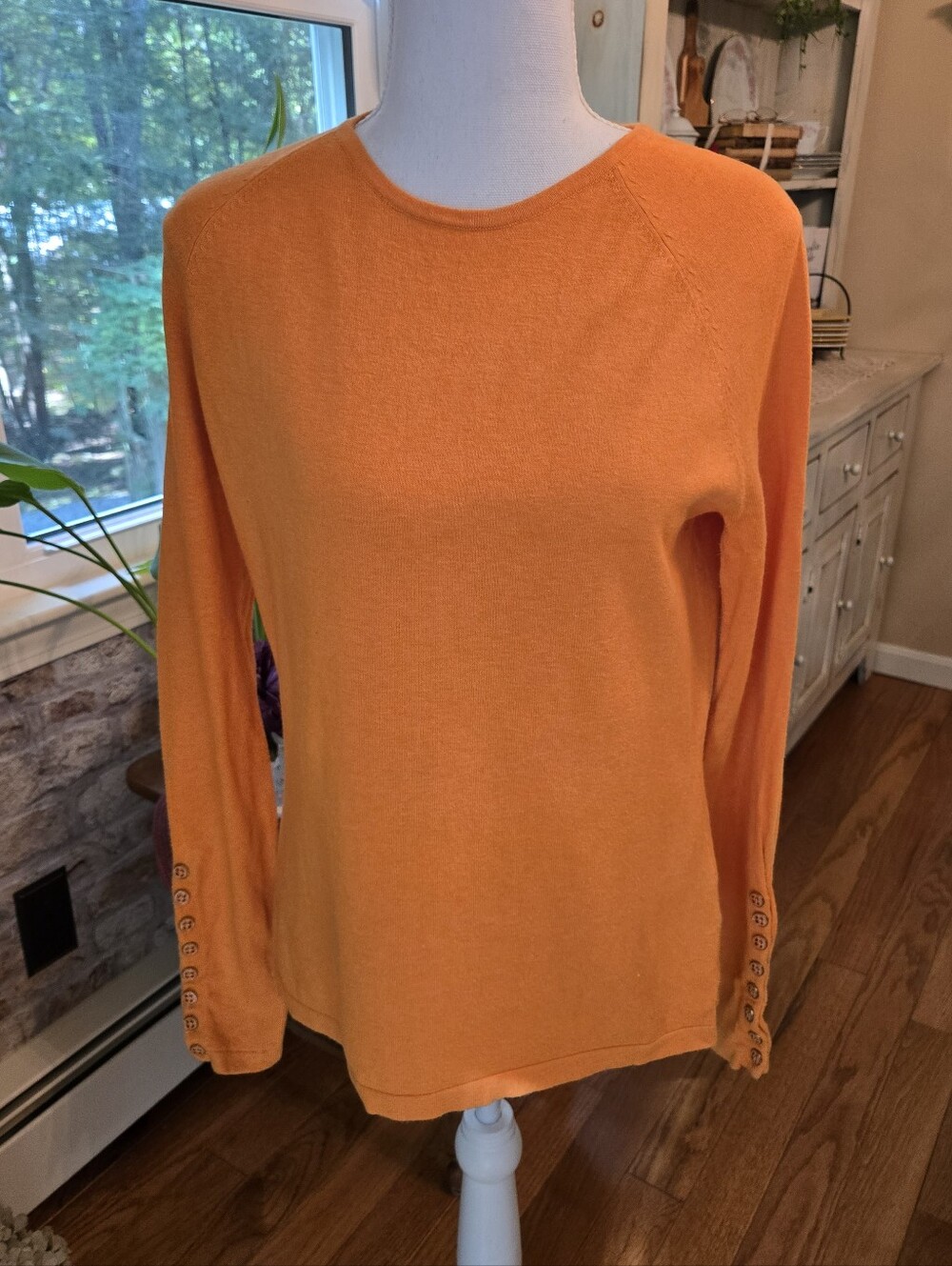 J. McLaughlin Women's Bright Orange Crewneck Sweater S